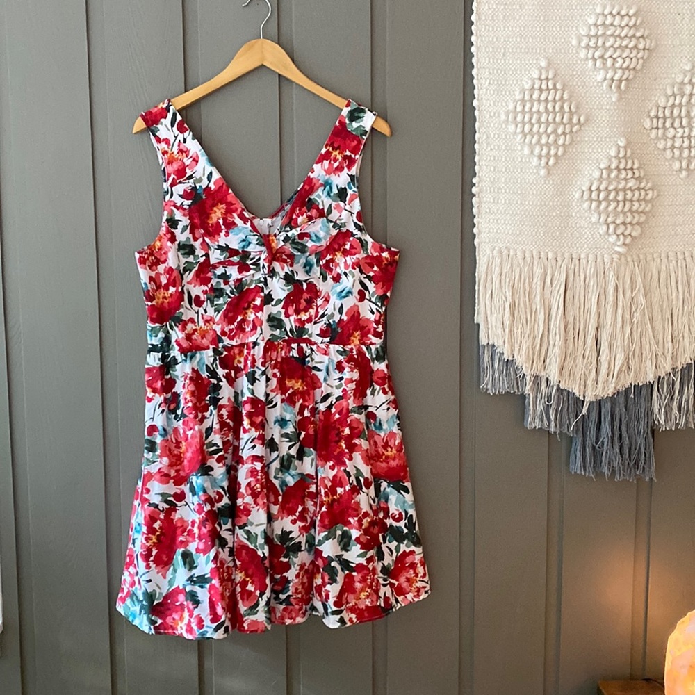 NWT red floral sun dress